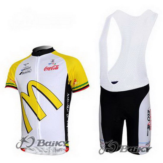2011 Maillot McDonalds Tirantes Mangas Cortas Blanco Y Amarillo